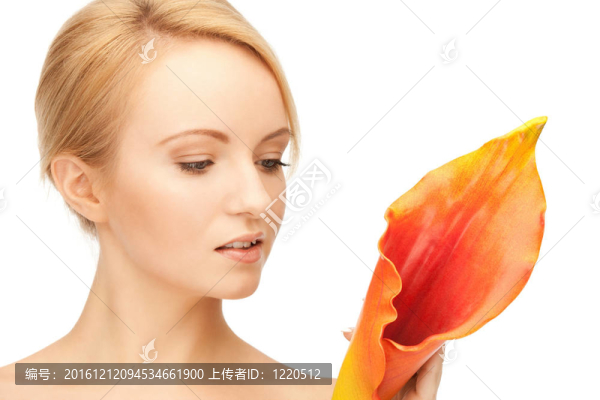 美麗的女人calla,flower
