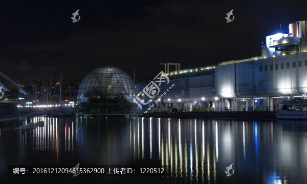 老港口在夜間