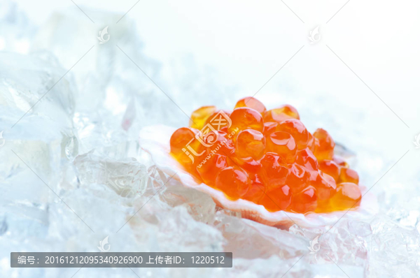 在外殼的魚子醬鮭魚