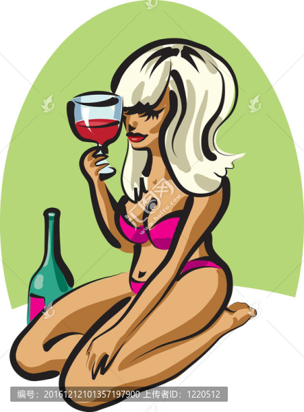 在比基尼與酒的女孩