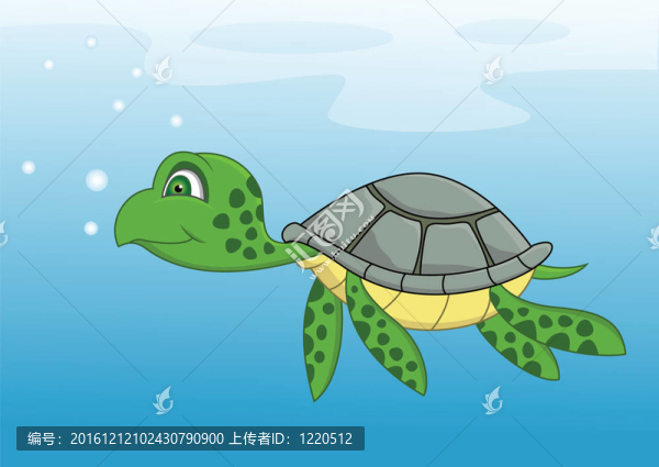 烏龜卡通游泳