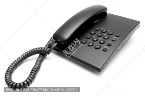 白色背景電話。