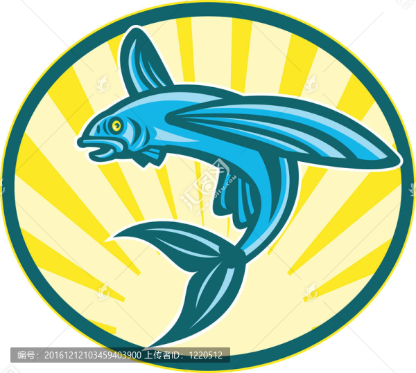 飛魚(yú)跳復(fù)古木刻