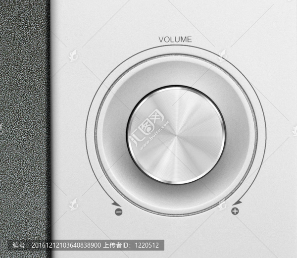 鋁或銀音量旋鈕按鈕