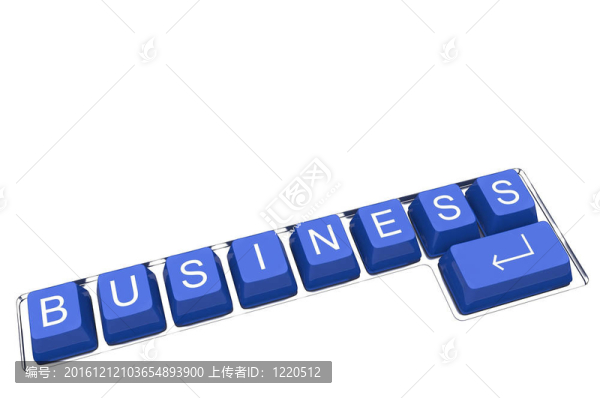 電腦鍵盤上顯示商務(wù)概念的按鈕