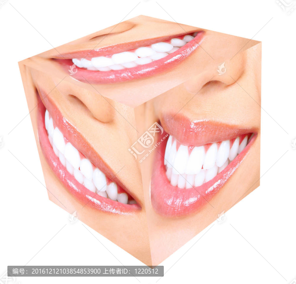 牙齒美白。女人的微笑。