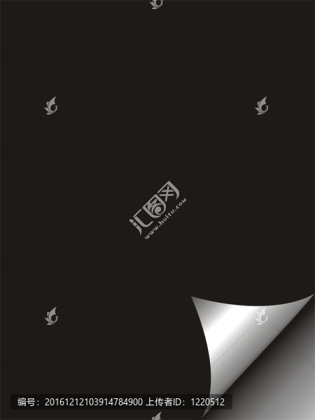 具有真實(shí)頁(yè)卷曲的黑色紙張。