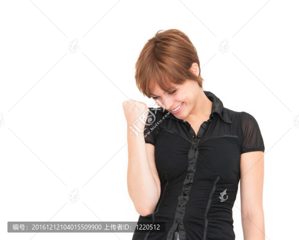 女人享受成功