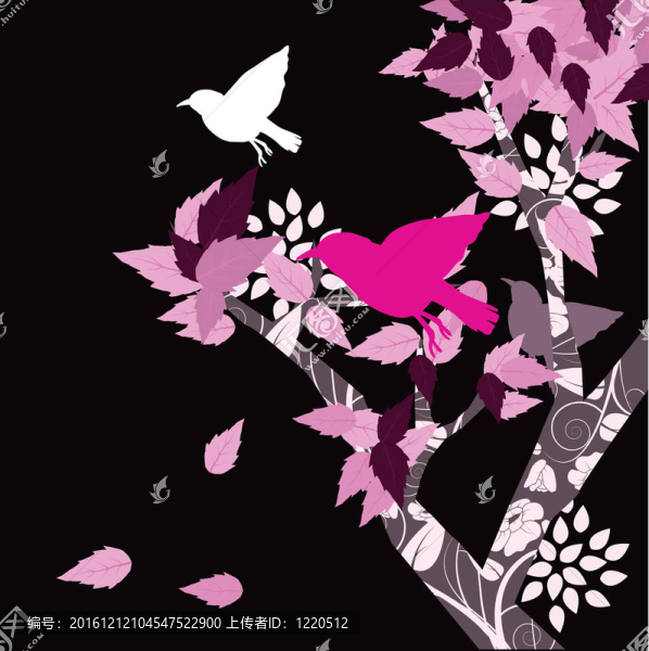 鳥(niǎo)類(lèi)和花卉背景