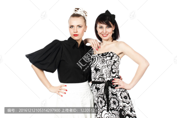 兩個快樂的女孩的畫像