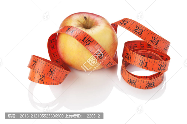 測量帶和蘋果隔離