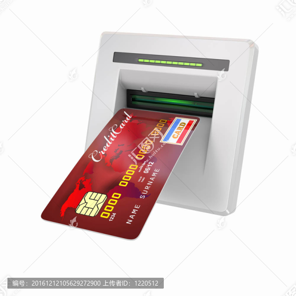 取款。信用卡或借記卡