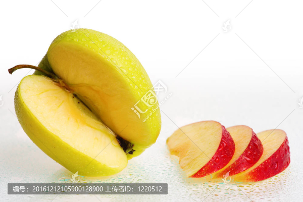 鮮蘋果切片。