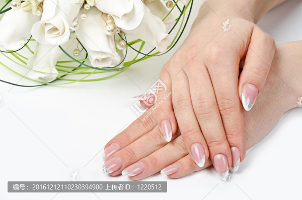 手和花