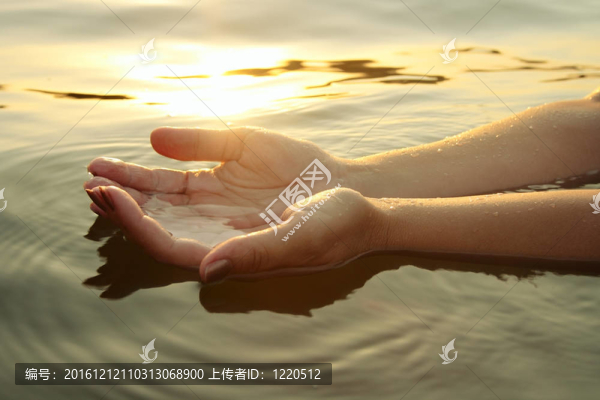 女人手中的水