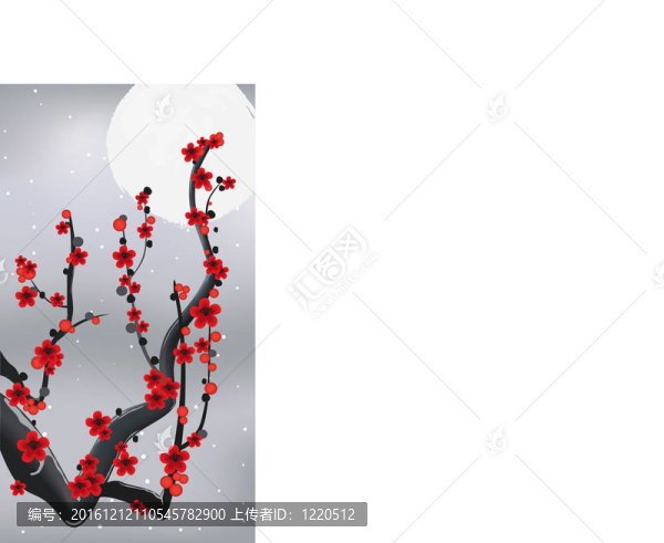 月亮下開花枝