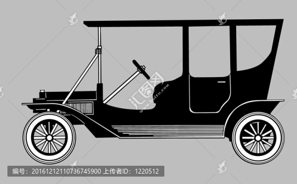 復(fù)古車剪影灰色背景；