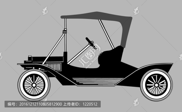 復(fù)古車剪影灰色背景；