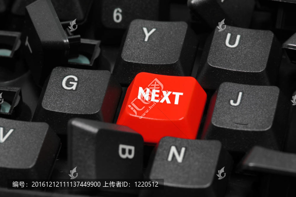 下一個單詞紅色和黑色鍵盤按鈕