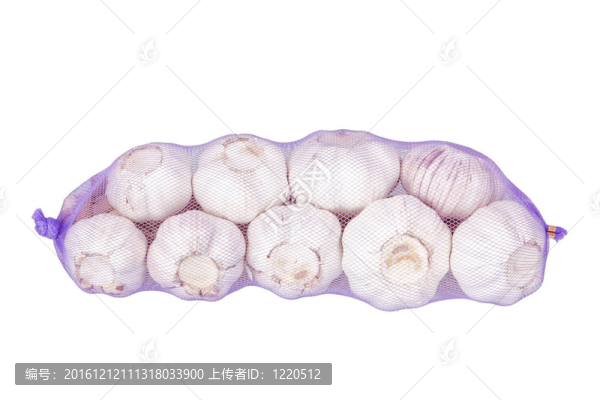 蒜捆。在白色背景上。
