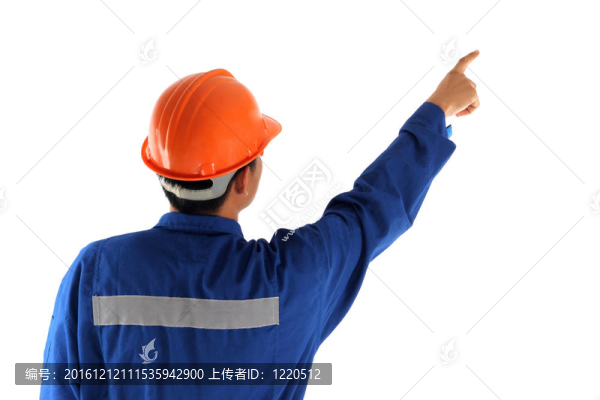 在白人背景下孤立的亞洲工人