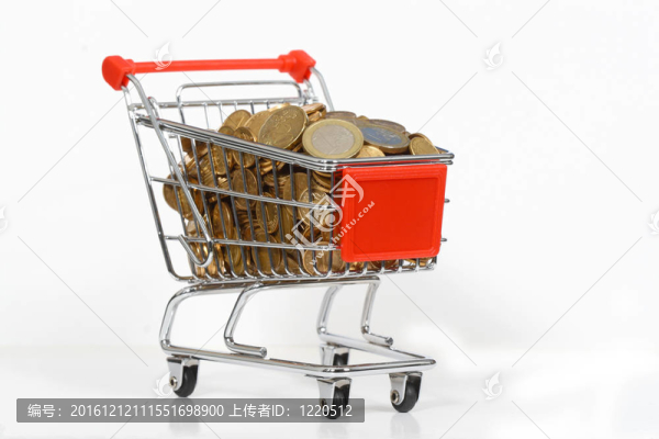 裝滿錢的購物車