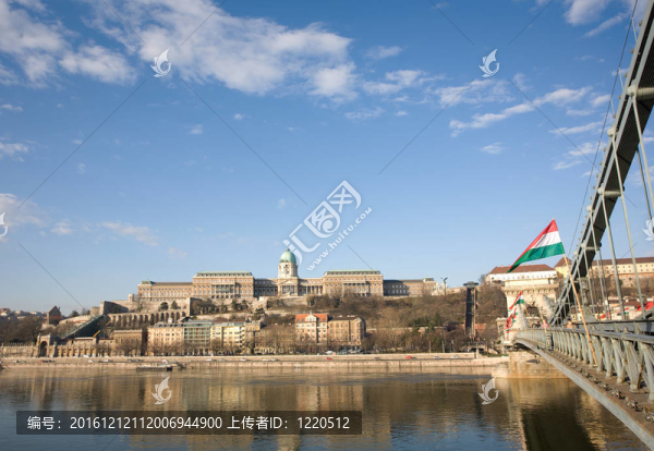 Buda的歷史建筑和鏈橋。