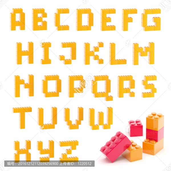 字母組的玩具積木孤立