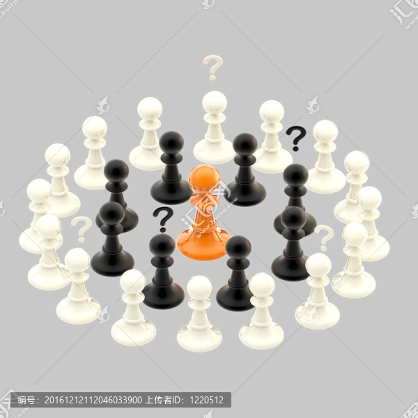 種族問題：國際象棋棋子孤立的灰色