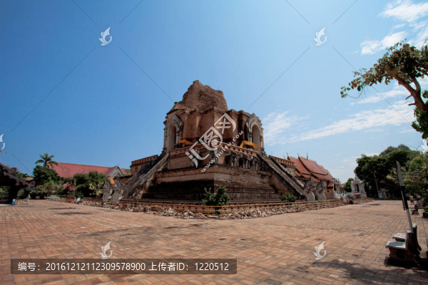佛塔在契迪鑾；清邁；泰國(guó)