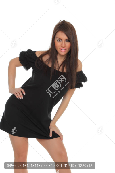 一個美麗性感的女人畫像，成人在黑衣喬裝