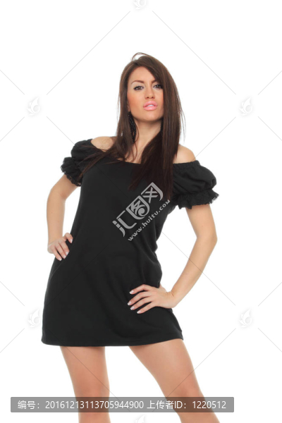 一個美麗性感的女人畫像，成人在黑衣喬裝