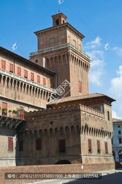 埃斯騰斯城堡。Ferrara。Emilia,Romagna。意大利.