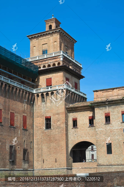 埃斯騰斯城堡。Ferrara。Emilia,Romagna。意大利.