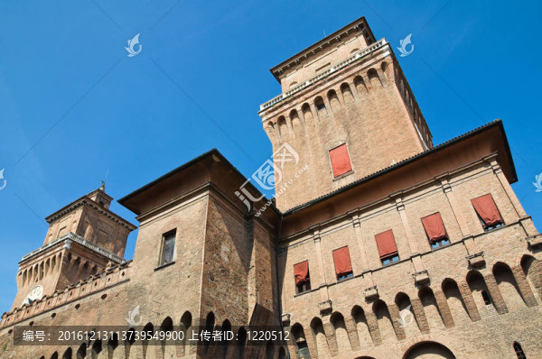 埃斯騰斯城堡。Ferrara。Emilia,Romagna。意大利.