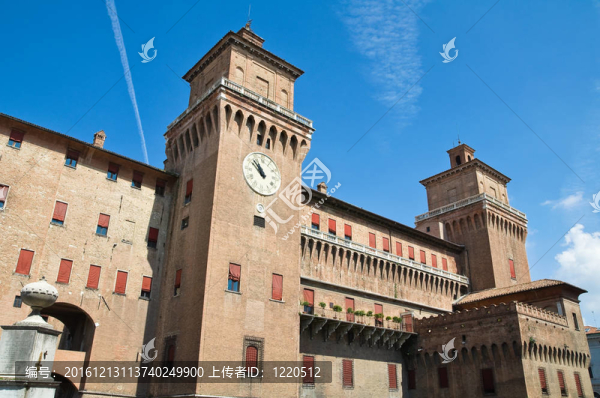 埃斯騰斯城堡。Ferrara。Emilia,Romagna。意大利.