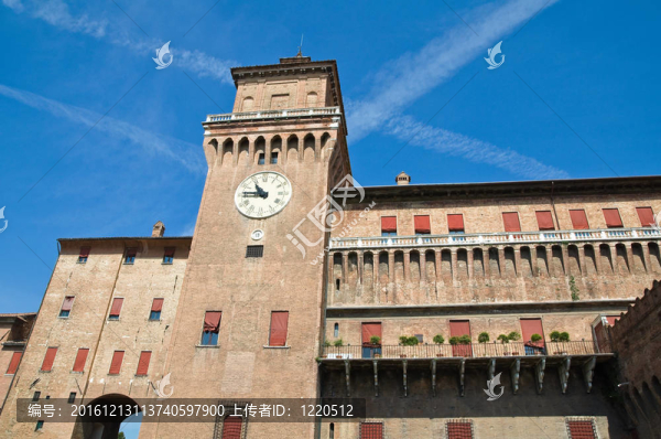 埃斯騰斯城堡。Ferrara。Emilia,Romagna。意大利.