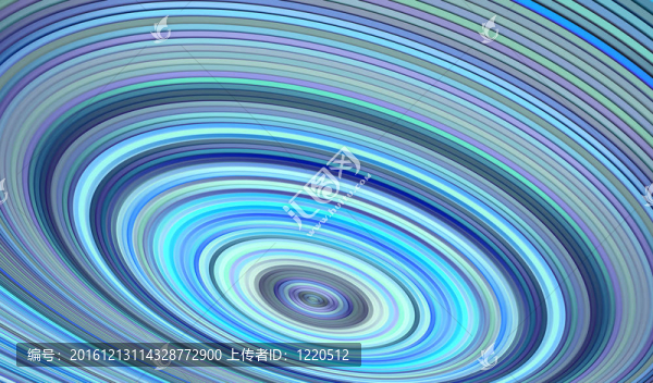 3D渲染同心圓管抽象藍(lán)洞背景