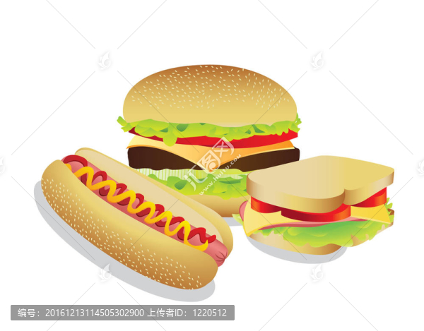 hamburguer熱狗和三明治；