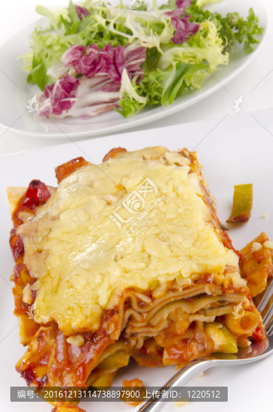 素食的盤子上