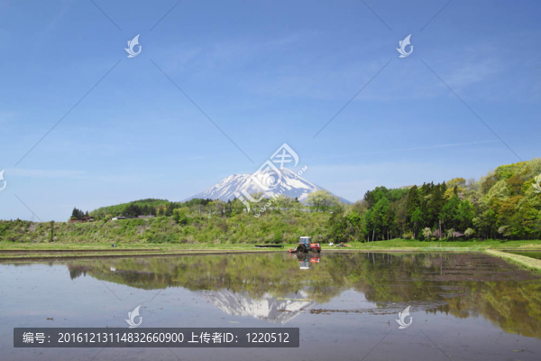 巖手山和田園景觀