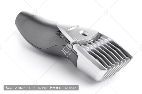 一個(gè)現(xiàn)代的理發(fā)器特寫(xiě)白色隔離
