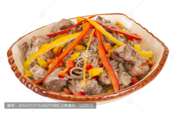 豬肉的亞洲式面條；香辣美味可口