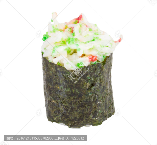 蟹與蟹蝦壽司醬白色隔離B片