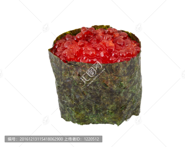 鮭魚卵壽司nikiri輥微距鏡頭