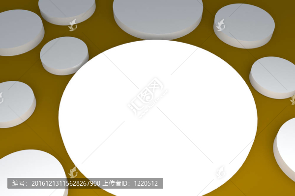 3D空白抽象白按鈕