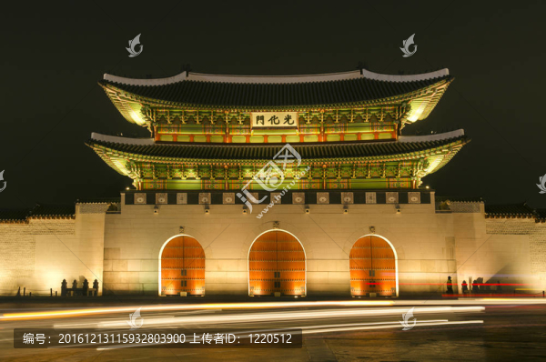 景福宮宮在韓國漢城光化門門在晚上