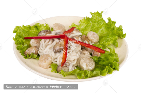 受歡迎的日本菜；干貝和蘑菇