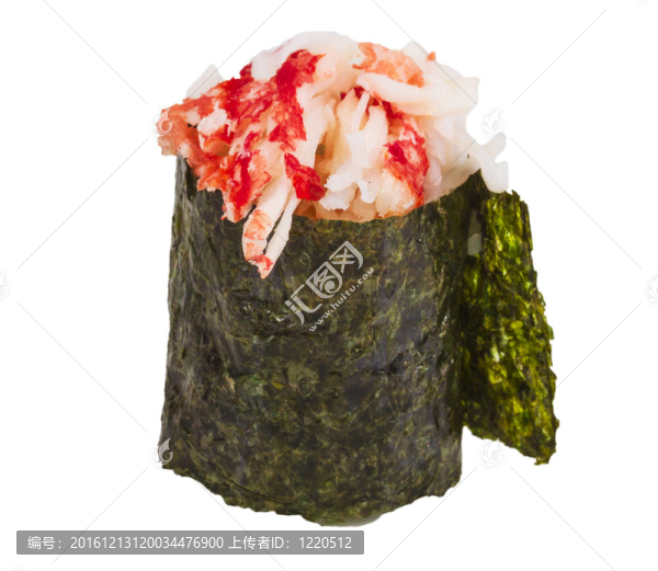 蟹與蟹蝦壽司醬白色隔離B片