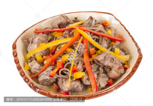 豬肉的亞洲式面條；香辣美味可口